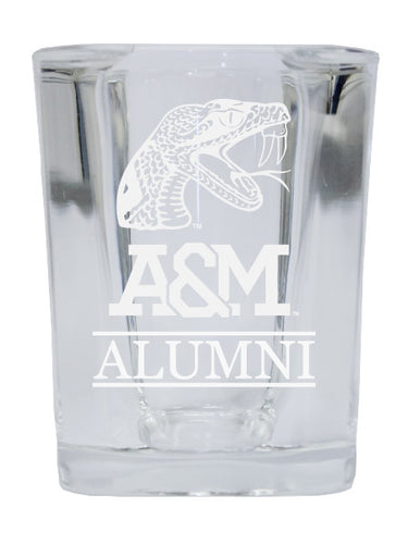 NCAA Florida A&M Rattlers Alumni 2oz Laser Etched Square Shot Glass 