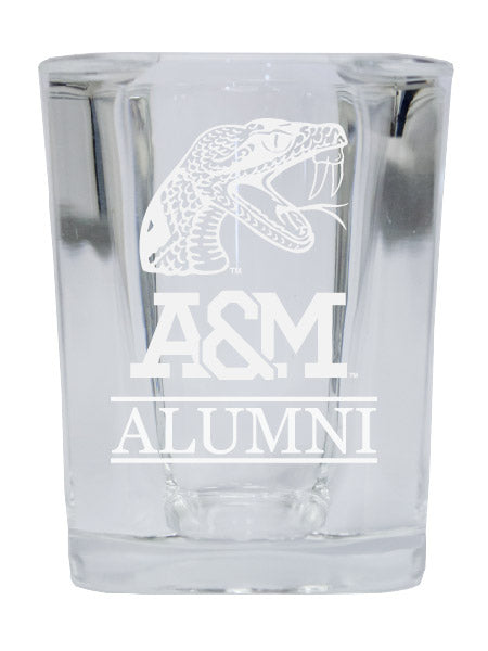 NCAA Florida A&M Rattlers Alumni 2oz Laser Etched Square Shot Glass 
