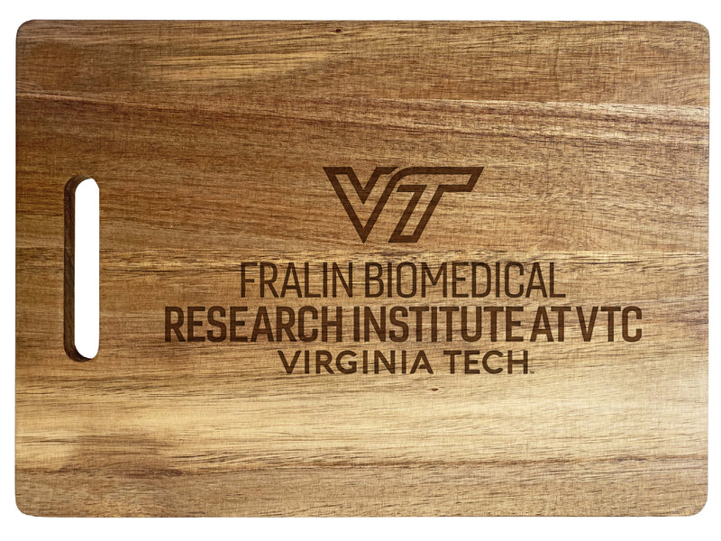 Virginia Tech Fralin Biomedical Research Institute Engraved Wooden Cutting Board 10" x 14" Acacia Wood - Large Engraving