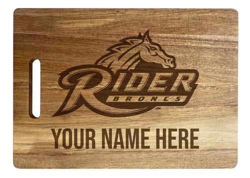 Rider University Broncos  Custom-Engraved Acacia Wood Cutting Board - Personalized 10 x 14-Inch