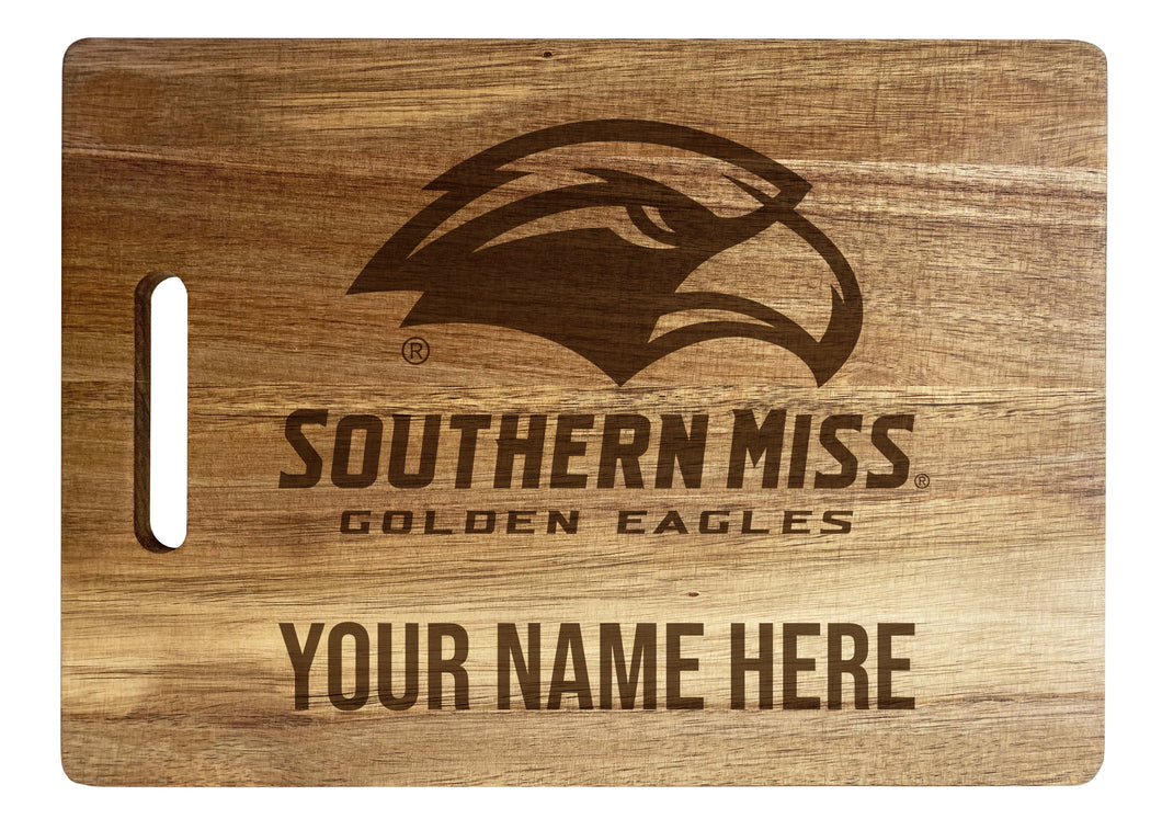 Southern Mississippi Golden Eagles Custom-Engraved Acacia Wood Cutting Board - Personalized 10 x 14-Inch