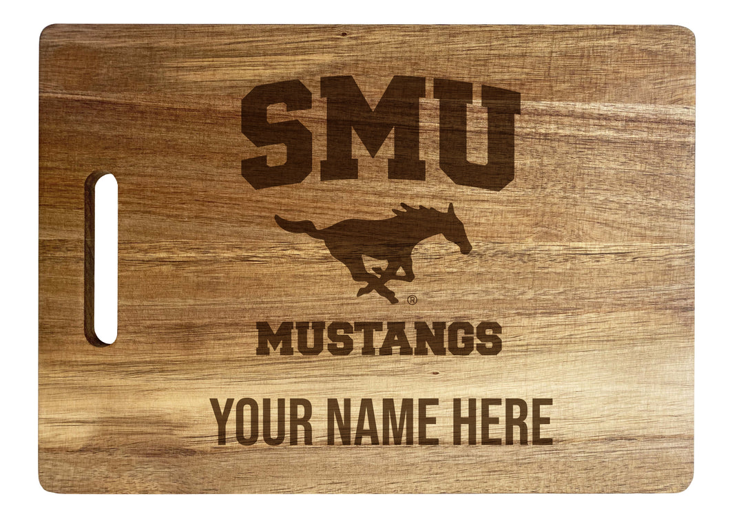 Southern Methodist University Custom-Engraved Acacia Wood Cutting Board - Personalized 10 x 14-Inch