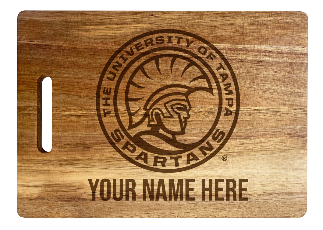 University of Tampa Spartans Custom-Engraved Acacia Wood Cutting Board - Personalized 10 x 14-Inch