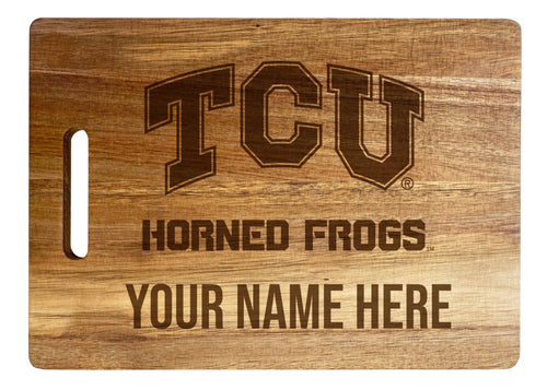 Texas Christian University Custom-Engraved Acacia Wood Cutting Board - Personalized 10 x 14-Inch