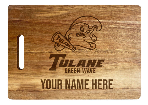 Tulane University Green Wave Custom-Engraved Acacia Wood Cutting Board - Personalized 10 x 14-Inch