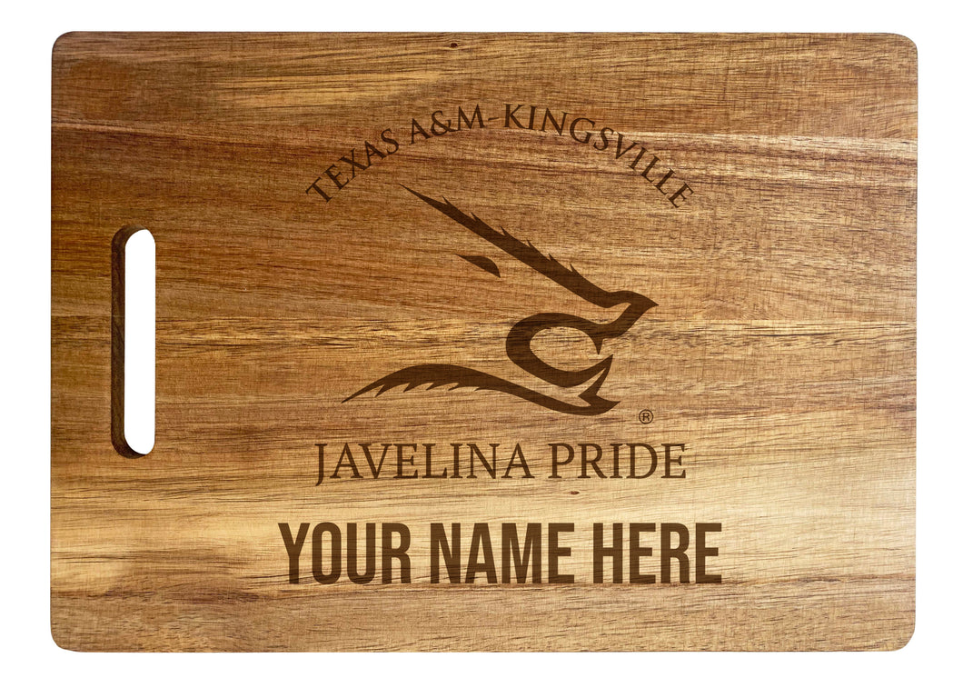 Texas A&M Kingsville Javelinas Custom-Engraved Acacia Wood Cutting Board - Personalized 10 x 14-Inch