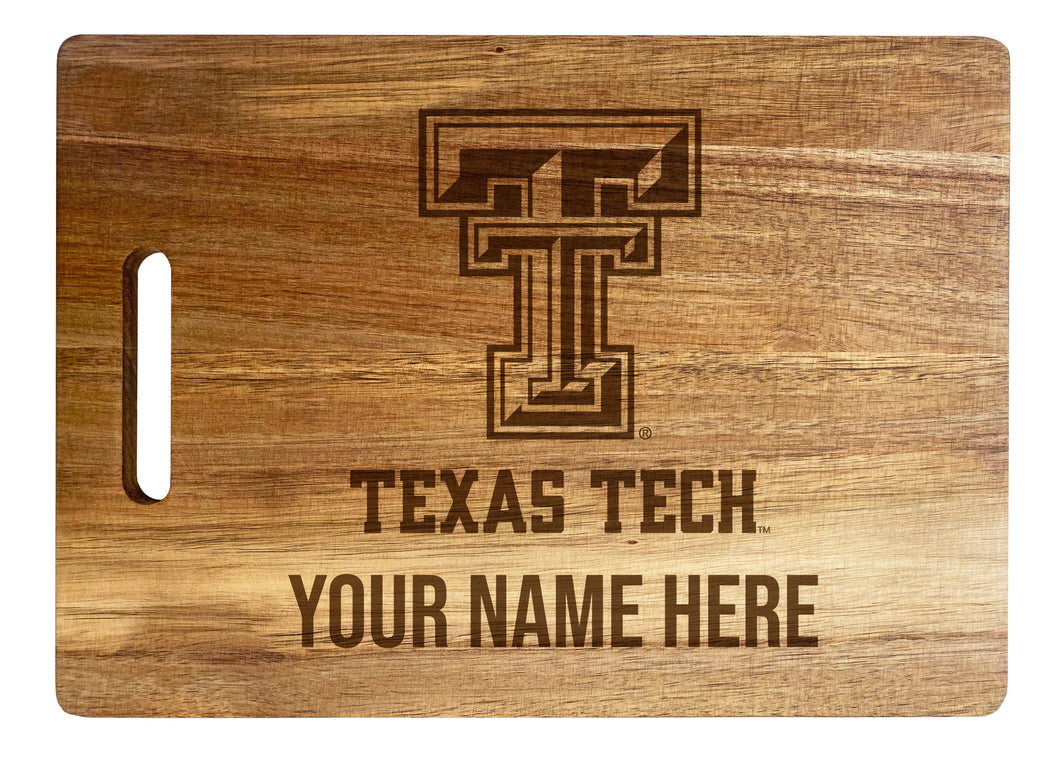 Texas Tech Red Raiders Custom-Engraved Acacia Wood Cutting Board - Personalized 10 x 14-Inch