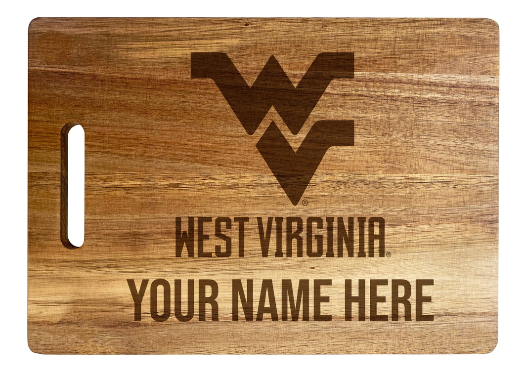 West Virginia Mountaineers Custom-Engraved Acacia Wood Cutting Board - Personalized 10 x 14-Inch