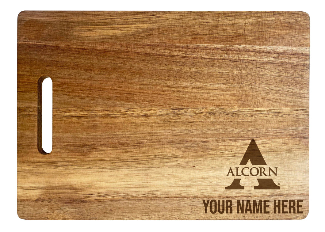 Alcorn State Braves Personalized Corner-Emblem Acacia Cutting Board - 10