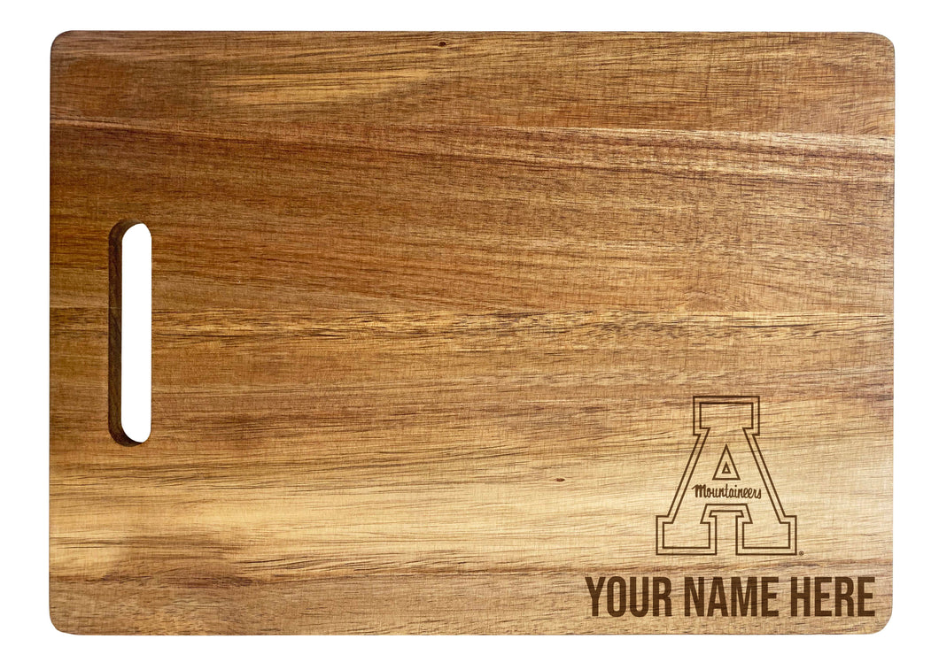 Appalachian State Personalized Corner-Emblem Acacia Cutting Board - 10