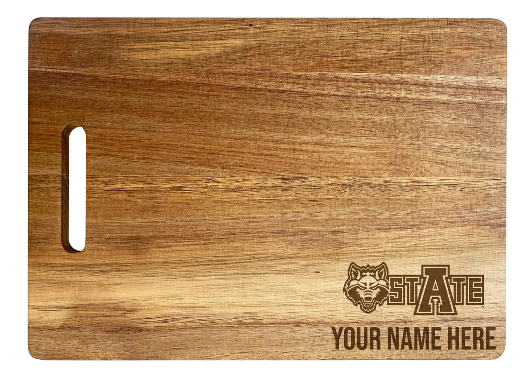 Akron Zips Personalized Corner-Emblem Acacia Cutting Board - 10