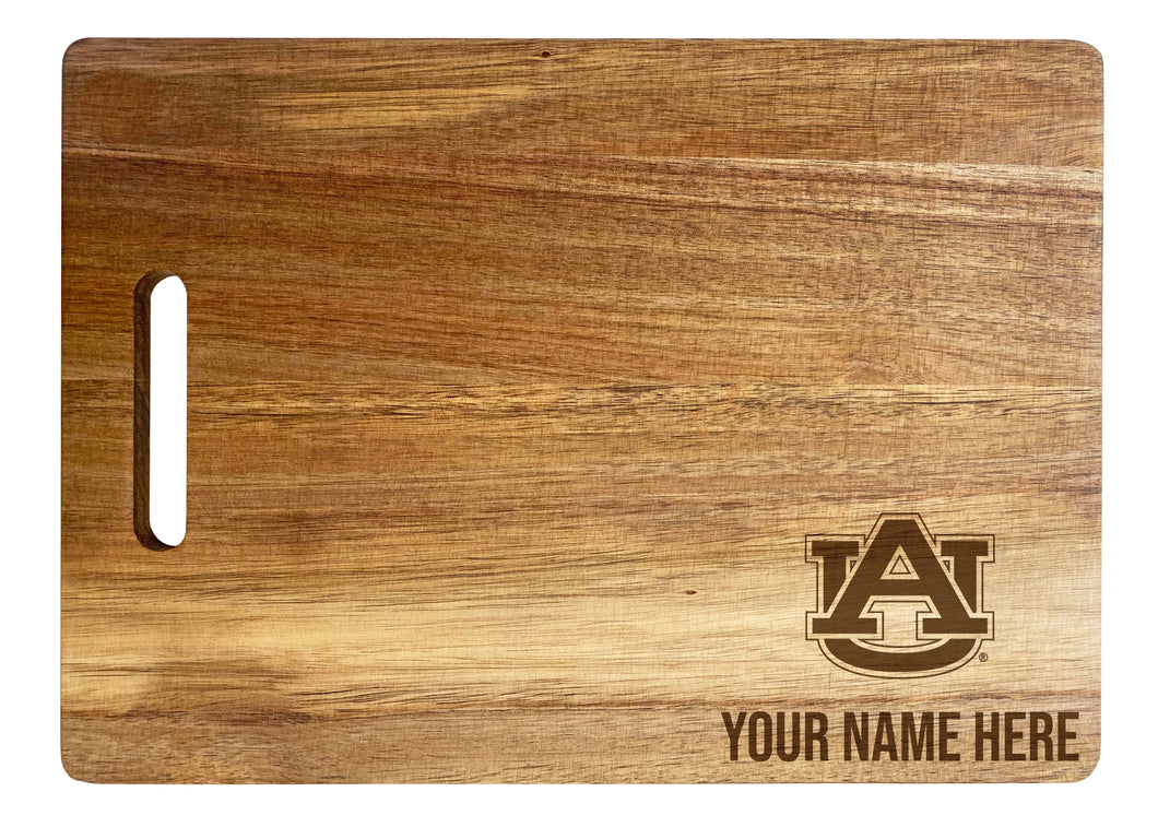 Auburn Tigers Personalized Corner-Emblem Acacia Cutting Board - 10