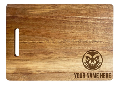 Colorado State Rams Personalized Corner-Emblem Acacia Cutting Board - 10