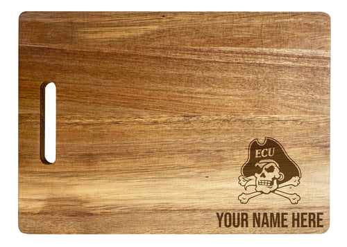 East Carolina Pirates Personalized Corner-Emblem Acacia Cutting Board - 10