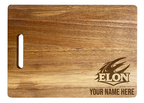 Elon University Personalized Corner-Emblem Acacia Cutting Board - 10