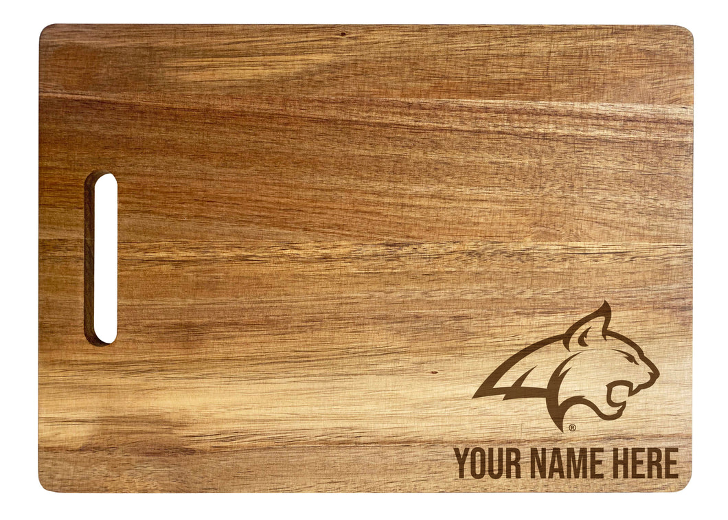 Montana State Bobcats Personalized Corner-Emblem Acacia Cutting Board - 10