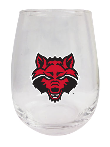 Arkansas State Stemless Wine Glass - 9 oz. | Officially Licensed NCAA Merchandise