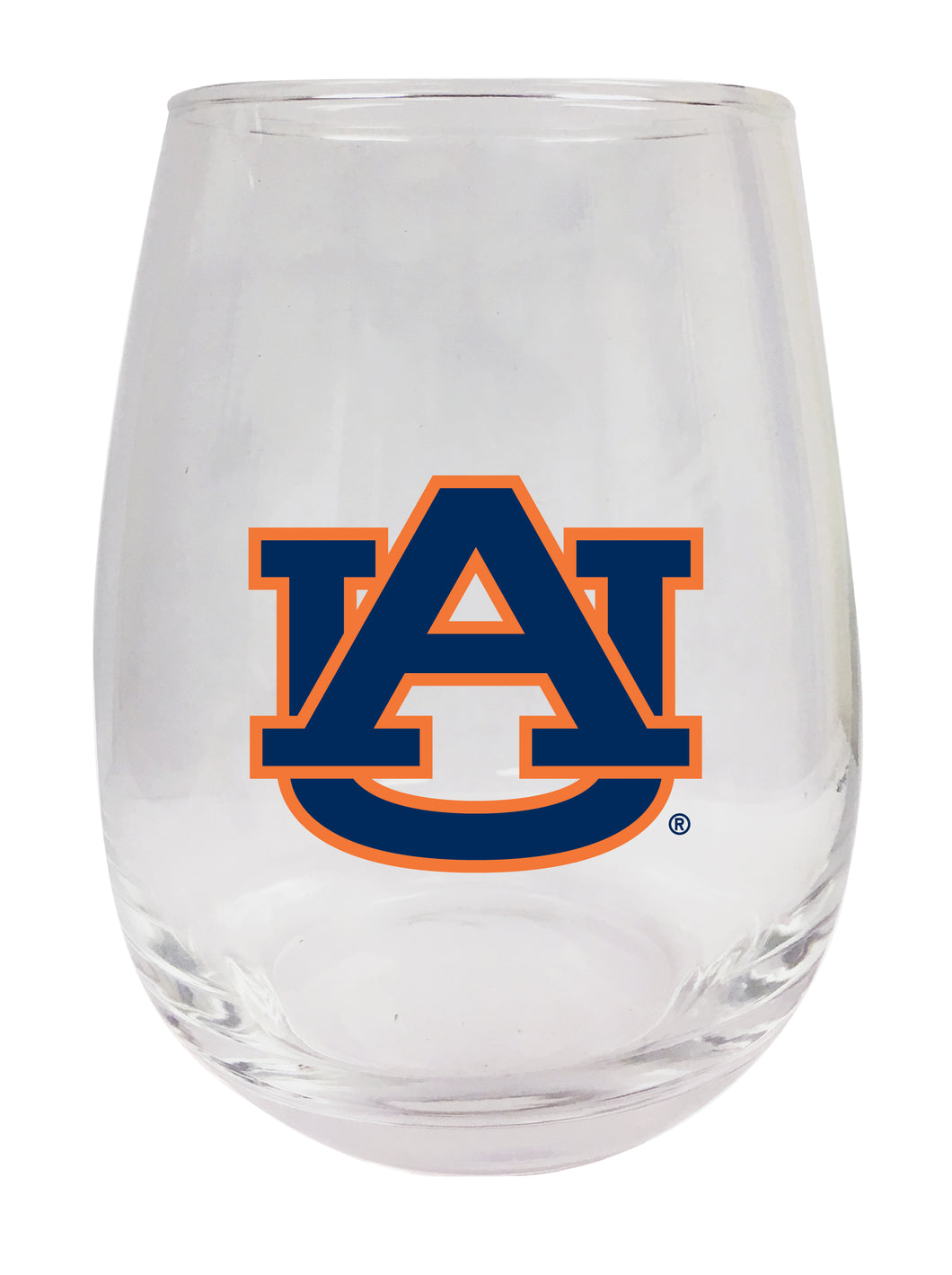 Auburn Tigers 9 oz Stemless Wine Glass