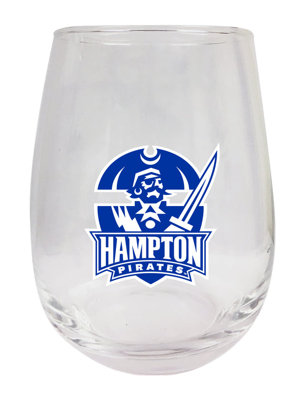Hampton University Stemless Wine Glass - 15 oz. | Officially Licensed NCAA Merchandise