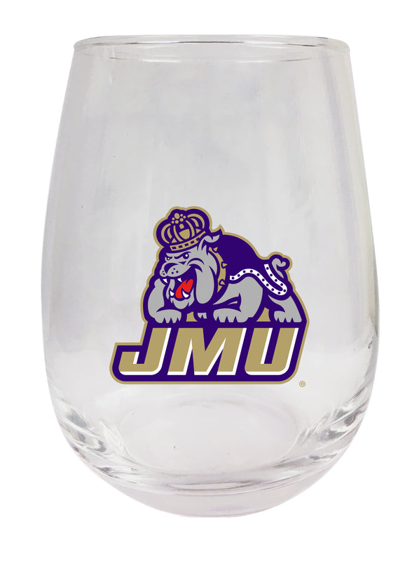 James Madison Dukes Stemless Wine Glass - 15 oz. | Officially Licensed NCAA Merchandise