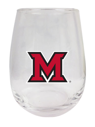 Miami University of Ohio Stemless Wine Glass - 9 oz. | Officially Licensed NCAA Merchandise