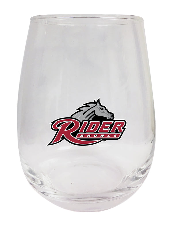 Rider University Broncs Stemless Wine Glass - 15 oz. | Officially Licensed NCAA Merchandise