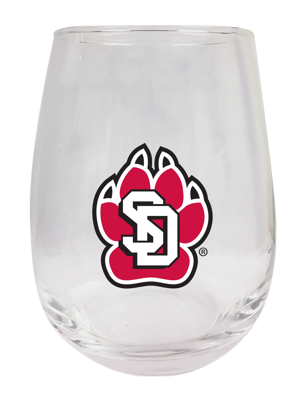 South Dakota Coyotes Stemless Wine Glass - 15 oz. | Officially Licensed NCAA Merchandise