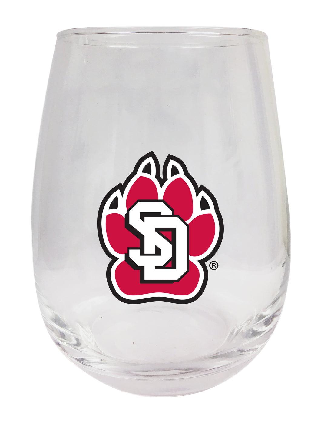 South Dakota Coyotes Stemless Wine Glass - 9 oz. | Officially Licensed NCAA Merchandise