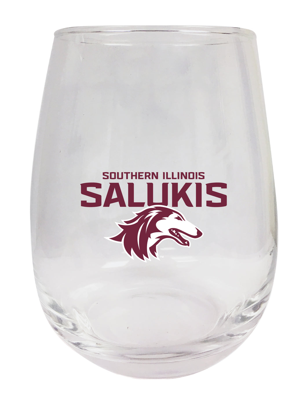 Southern Illinois Salukis Stemless Wine Glass - 9 oz. | Officially Licensed NCAA Merchandise