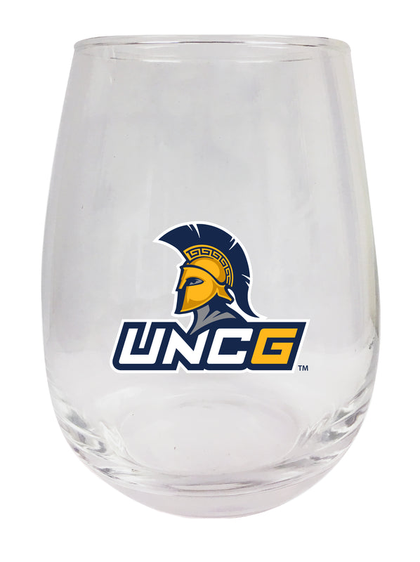 North Carolina Greensboro Spartans Stemless Wine Glass - 15 oz. | Officially Licensed NCAA Merchandise