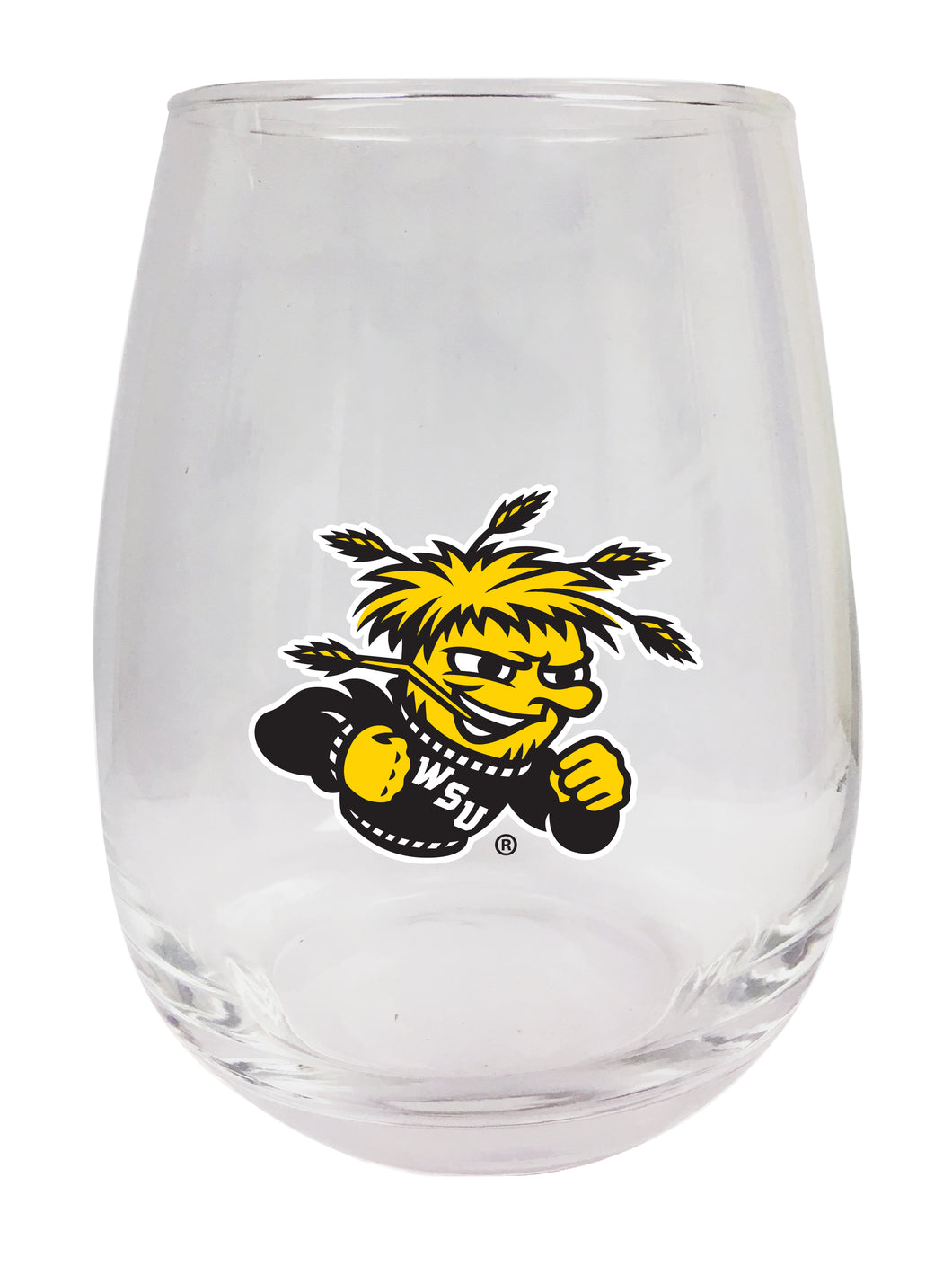 Wichita State Shockers Stemless Wine Glass - 9 oz. | Officially Licensed NCAA Merchandise