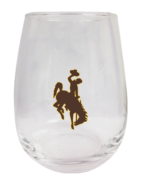 University of Wyoming Stemless Wine Glass - 15 oz. | Officially Licensed NCAA Merchandise