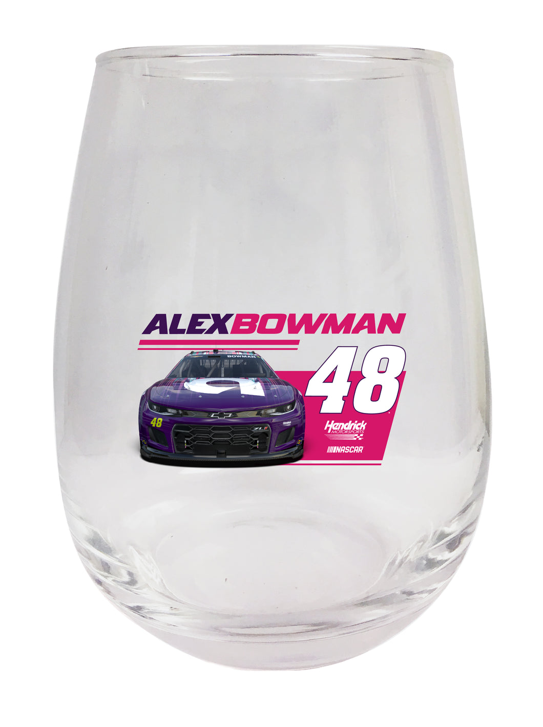 #48 Alex Bowman NASCAR Officially Licensed Stemless Wine Glass