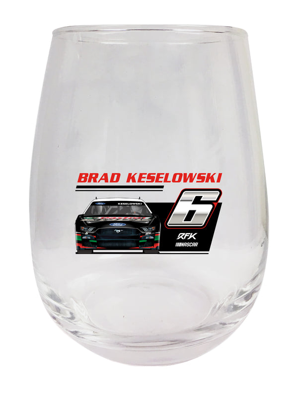 #6 Brad Keselowski NASCAR Officially Licensed Stemless Wine Glass