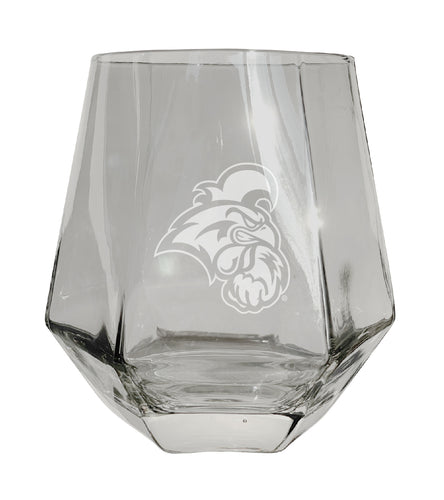 Coastal Carolina University Tigers Etched Diamond Cut 10 oz Stemless Wine Glass - NCAA Licensed
