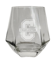 Load image into Gallery viewer, College of Charleston Tigers Etched Diamond Cut 10 oz Stemless Wine Glass - NCAA Licensed
