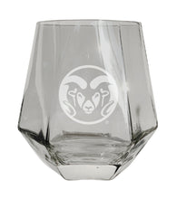Load image into Gallery viewer, Colorado State Rams Tigers Etched Diamond Cut 10 oz Stemless Wine Glass - NCAA Licensed
