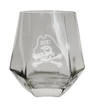 Load image into Gallery viewer, East Carolina Pirates Tigers Etched Diamond Cut 10 oz Stemless Wine Glass - NCAA Licensed
