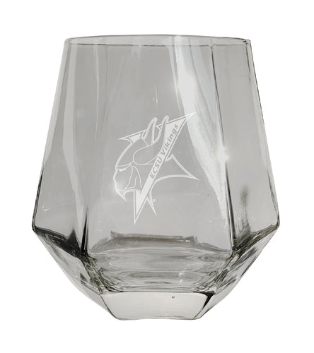 Elizabeth City State University Tigers Etched Diamond Cut 10 oz Stemless Wine Glass - NCAA Licensed