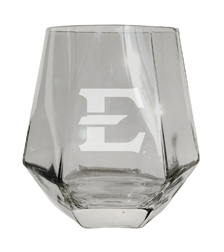 East Tennessee State University Tigers Etched Diamond Cut 10 oz Stemless Wine Glass - NCAA Licensed