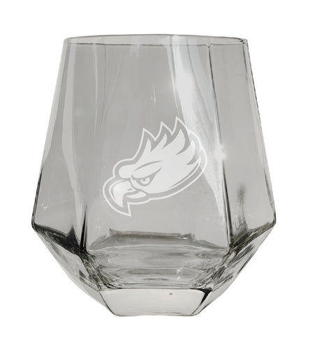 Florida Gulf Coast Eagles Tigers Etched Diamond Cut 10 oz Stemless Wine Glass - NCAA Licensed