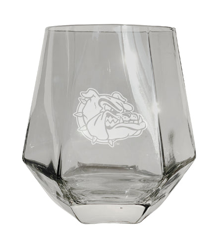 Gonzaga Bulldogs Tigers Etched Diamond Cut 10 oz Stemless Wine Glass - NCAA Licensed