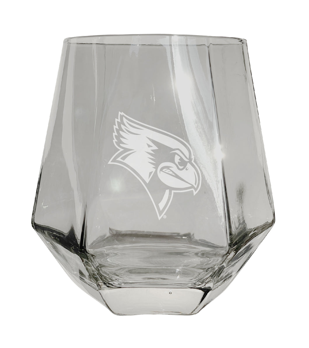 Illinois State Redbirds Tigers Etched Diamond Cut 10 oz Stemless Wine Glass - NCAA Licensed