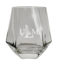 Load image into Gallery viewer, University of Louisiana Monroe Tigers Etched Diamond Cut 10 oz Stemless Wine Glass - NCAA Licensed
