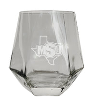 Load image into Gallery viewer, Midwestern State University Mustangs Tigers Etched Diamond Cut 10 oz Stemless Wine Glass - NCAA Licensed
