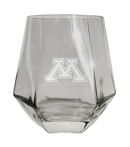 Minnesota Gophers Tigers Etched Diamond Cut 10 oz Stemless Wine Glass - NCAA Licensed