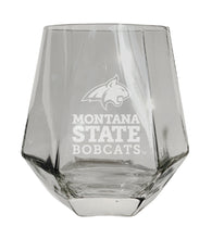 Load image into Gallery viewer, Montana State Bobcats Tigers Etched Diamond Cut 10 oz Stemless Wine Glass - NCAA Licensed
