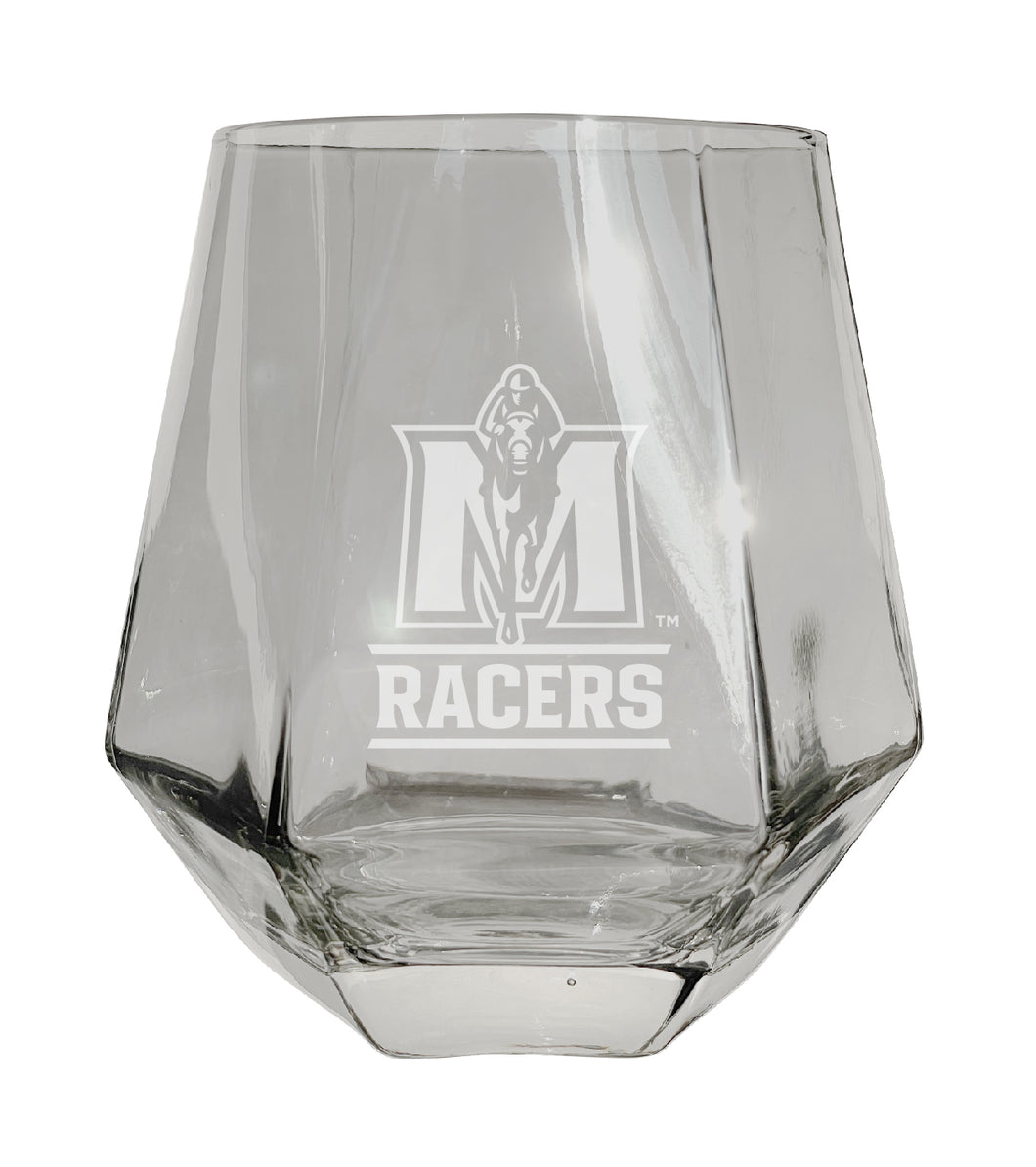 Murray State University Tigers Etched Diamond Cut 10 oz Stemless Wine Glass - NCAA Licensed