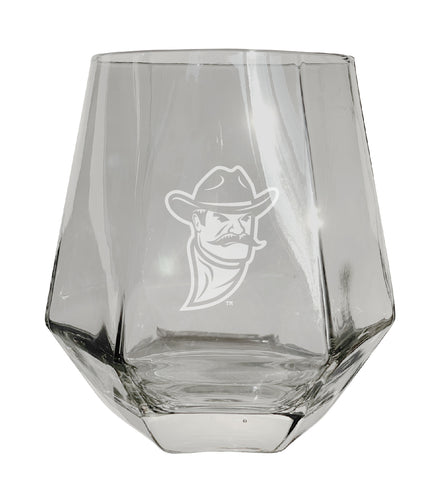 New Mexico State University Aggies Tigers Etched Diamond Cut 10 oz Stemless Wine Glass - NCAA Licensed