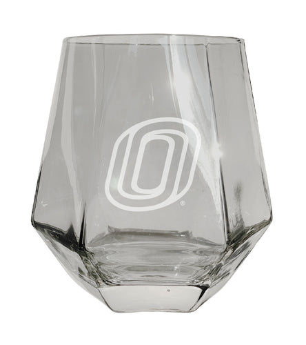 Nebraska at Omaha Tigers Etched Diamond Cut 10 oz Stemless Wine Glass - NCAA Licensed